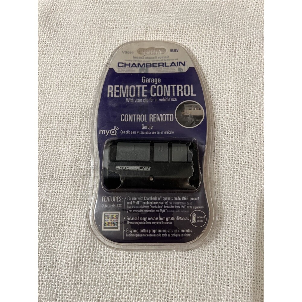 Chamberlain 953EV 3-Button Garage Door Remote Black Sealed Pkg.